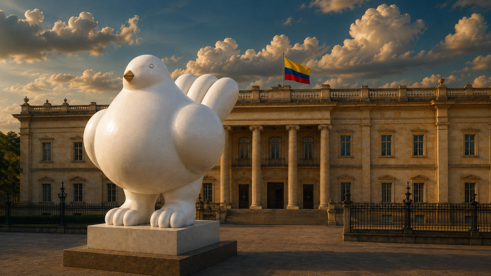 La Paloma de la Paz de Fernando Botero deja la Casa de Nariño en medio del relevo presidencial