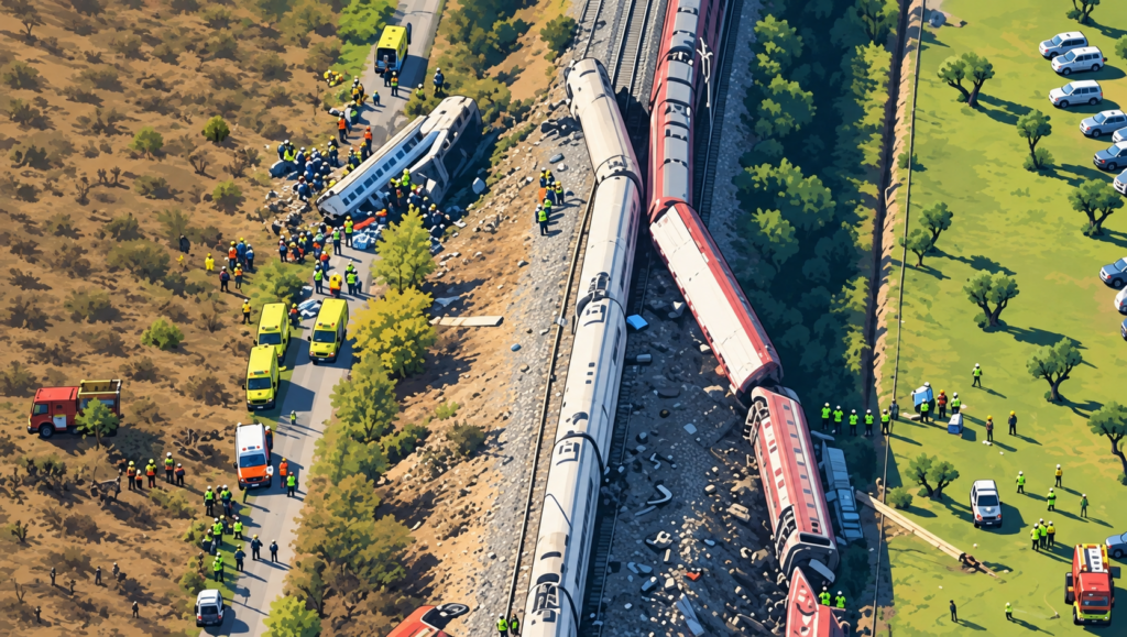 Tragedia ferroviaria en España: choque de trenes de alta velocidad deja decenas de muertos